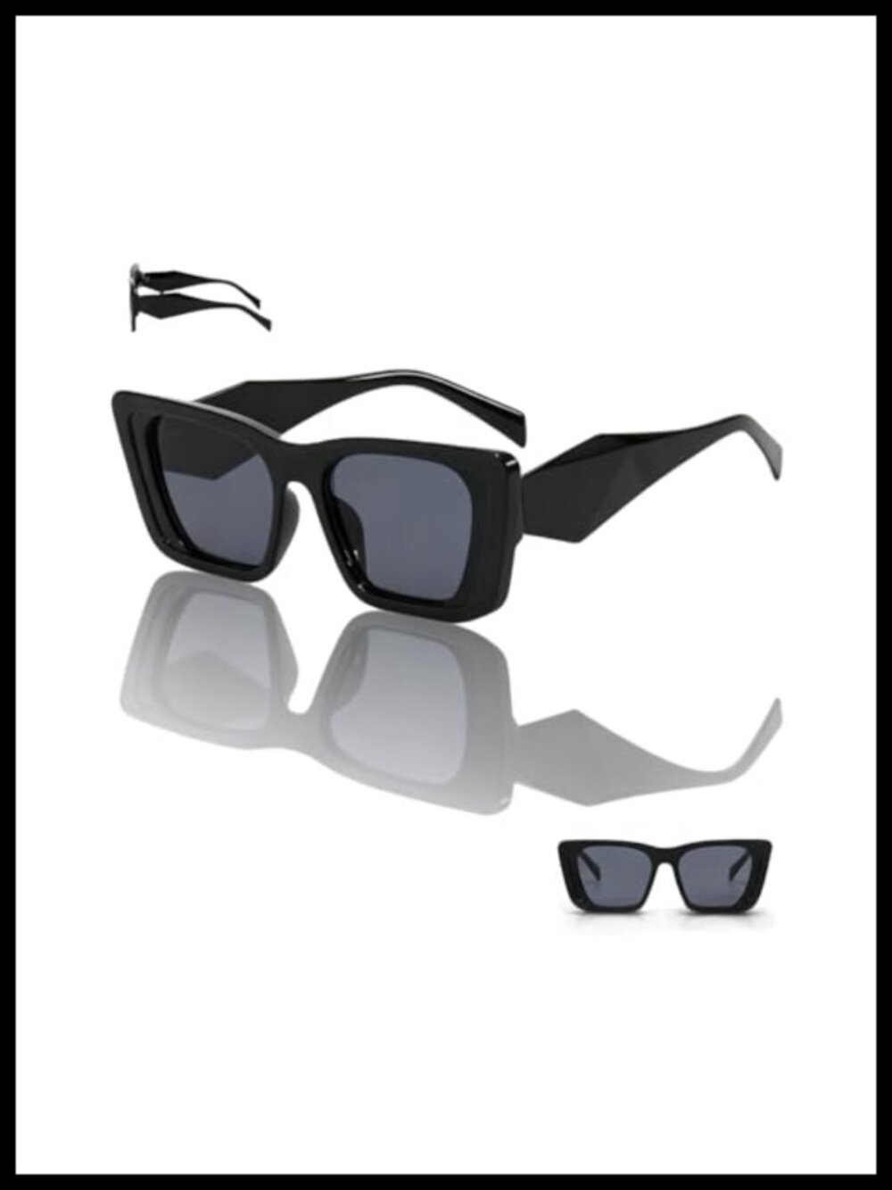 Oversized Square Sunglasses UV Protection Retro Fashion